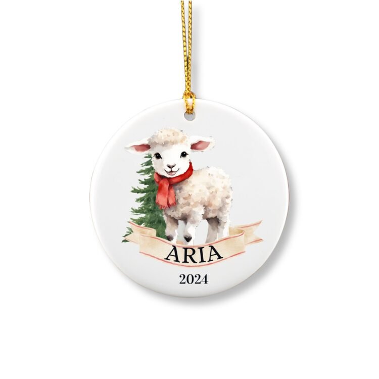 Personalized Lamb ornament with name